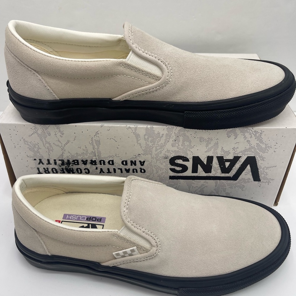 Vans Men's Skate Slip-On
Tan/Black Sneakers
VN0A2Z31Y59
Beige Slip-On Sneakers - Picture 14 of 16